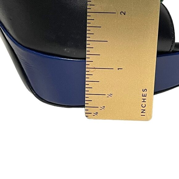 NWOB ALEXANDER MCQUEEN French Gloss Leather Marbled Plexi Platform Buckle Heels - Picture 13 of 15